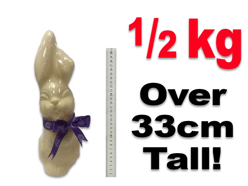 Large White Chocolate Easter Bunny 500g Australian Made 3 Large White Chocolate Easter Bunny 500g Australian Made