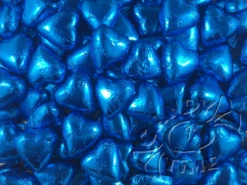 Milk Chocolate Foil Hearts 1kg Bag Blue