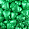 Milk Chocolate Foil Hearts 1kg Bag Green -CANDY TIME Store foil hearts green