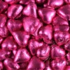 Milk Chocolate Foil Hearts 1kg Bag Hot Pink