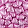 Milk Chocolate Foil Hearts 1kg Bag Light Pink