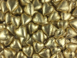Milk Chocolate Foil Hearts 1kg Bag MATT Gold