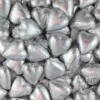 Milk Chocolate Foil Hearts 1kg Bag MATT Silver