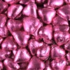 Milk Chocolate Foil Hearts 1kg Bag Pink