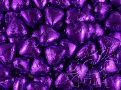 Milk Chocolate Foil Hearts 1kg Bag Purple