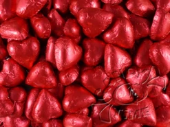 Milk Chocolate Foil Hearts 1kg Bag Red