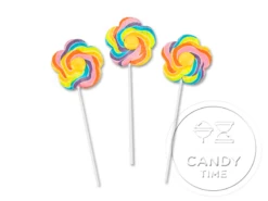 Large Flower Shaped Swirl Lollipops Box Of 12