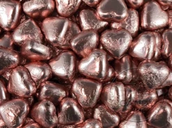 Lolliland Milk Chocolate Foil Hearts 500g Bag Rose Gold
