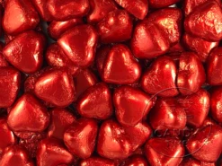 Lolliland Milk Chocolate Foil Hearts 1kg Bag Red