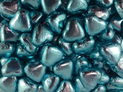 Lolliland Milk Chocolate Foil Hearts 500g Bag Light Blue