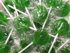 Flat Lollipops Green 1kg Bag 125pc