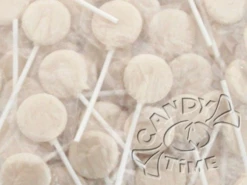 Flat Lollipops White 1kg Bag 125pc