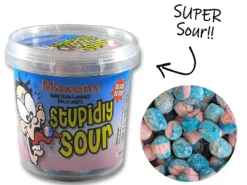 Maxons Stupidly Sour Bubblegum Flavour Tub Box Of 12