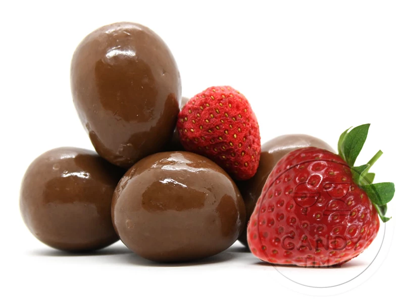 Premium Milk Chocolate Freeze Dried Strawberries 500g Bag 3 Premium Milk Chocolate Freeze Dried Strawberries 500g Bag