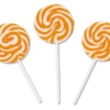Mini Bright Orange Swirl Lollipops Box Of 24 -CANDY TIME Store orange swirl pop