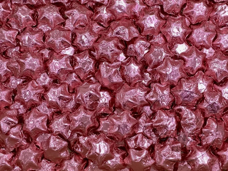 Milk Chocolate Foil Stars 1kg Bag Pink 3 Milk Chocolate Foil Stars 1kg Bag Pink