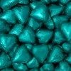 Milk Chocolate Foil Hearts 1kg Bag Teal