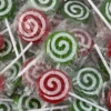 Christmas Swirl Flat Lollipops 50pce Bag -CANDY TIME Store sweet treats siwrl lollipops red and green