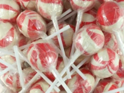 Swirl Ball Lollipops Red 1kg Bag
