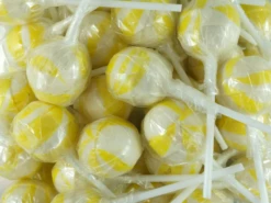 Swirl Ball Lollipops Yellow 1kg Bag