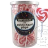 Swirly Heart Pops Red Tub Of 24 -CANDY TIME Store swirly heart pops red
