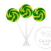Swirly Lollipops 24pc Tub Green & Gold -CANDY TIME Store swirly pops green gold tub