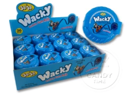 Wacky Bubble Gum Rolls Blueberry Tape Box Of 36